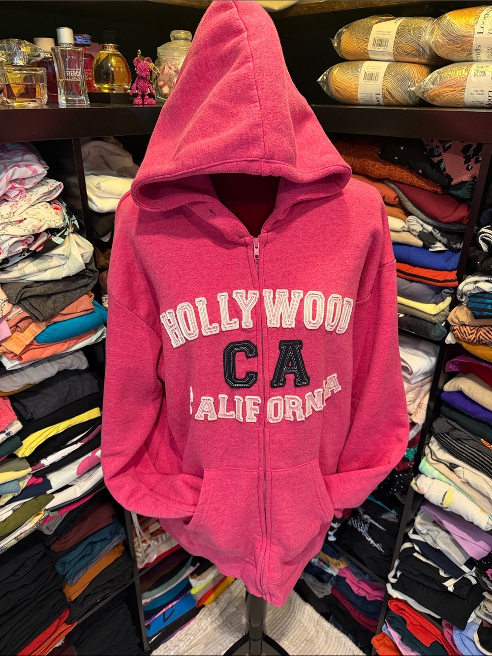 #686 Pink zip front hoodie